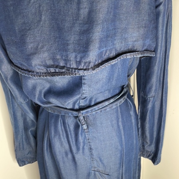 Zara Denim Couture Trench Jacket Size S - Picture 6 of 9